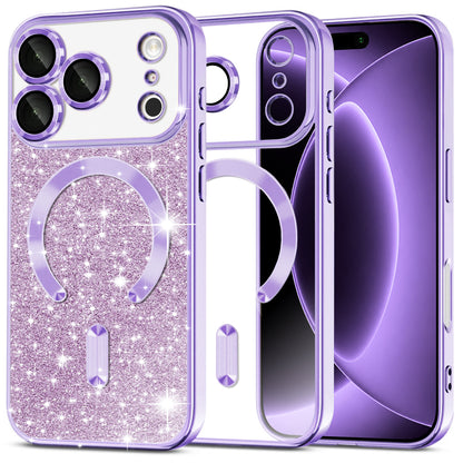 MagSafe-deksel for Apple iPhone 18 Pro / 17 Pro, Techsuit, Luxury Glitter, Lys lilla