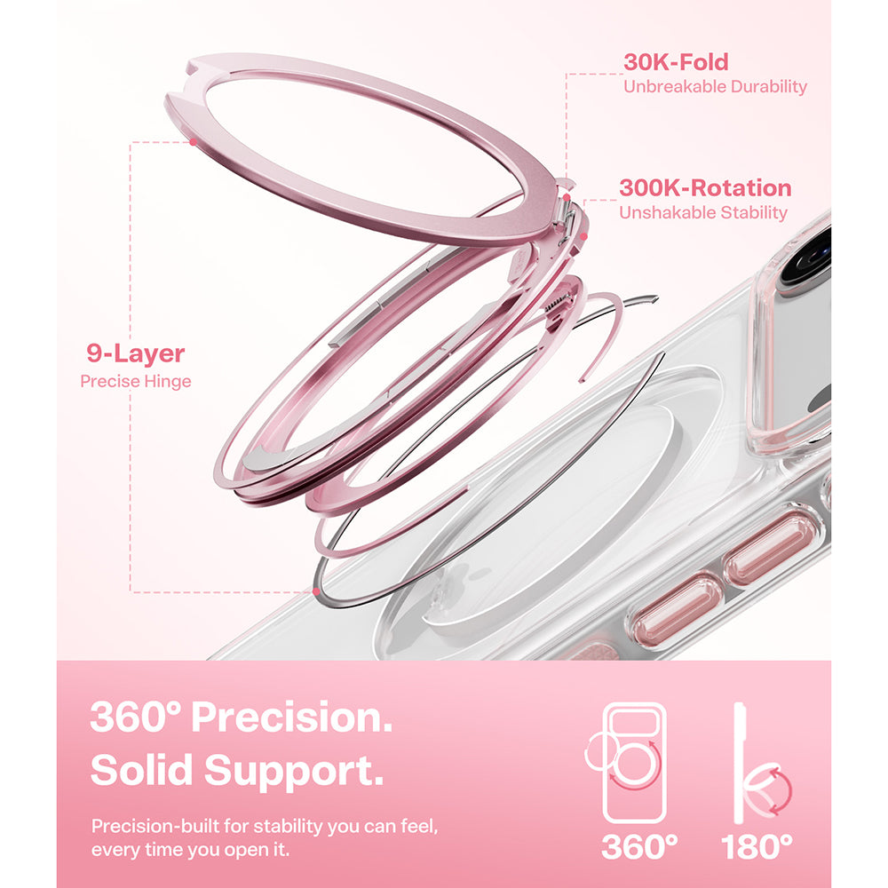 MagSafe-deksel for Apple iPhone 18 Pro / 17 Pro, Torras, Ostand O3 Light, Rosa