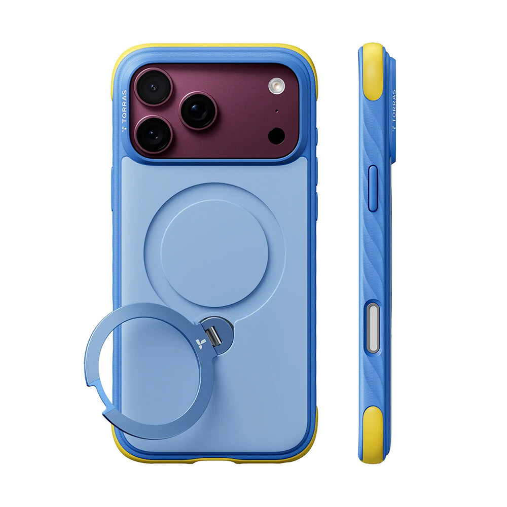 MagSafe-deksel for Apple iPhone 18 Pro / 17 Pro, Torras, Ostand Q3 Rugged, Blå