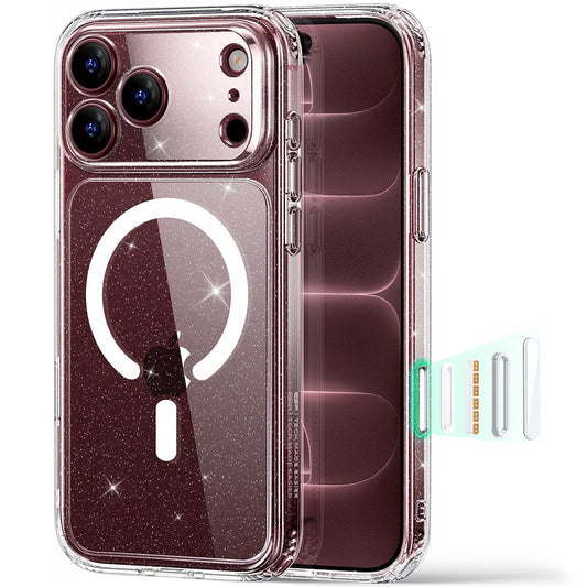 MagSafe-deksel for Apple iPhone 18 Pro, ESR, Classic Hybrid Shimmer, Transparent