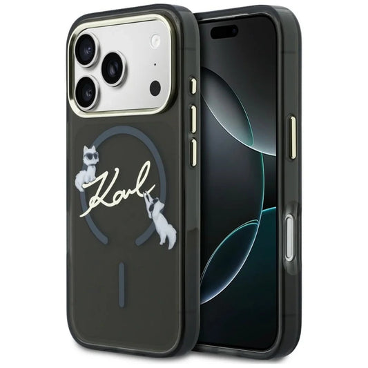 MagSafe-deksel for Apple iPhone 18 Pro, Karl Lagerfeld, IML Choupette Karl Script Logo, Svart