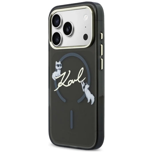 MagSafe-deksel for Apple iPhone 18 Pro, Karl Lagerfeld, IML Choupette Karl Script Logo, Svart