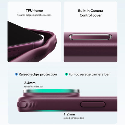 MagSafe-deksel for Apple iPhone 18 Pro Max / 17 Pro Max, ESR, Classic Hybrid Kickstand, Mørk Satinert Burgunder