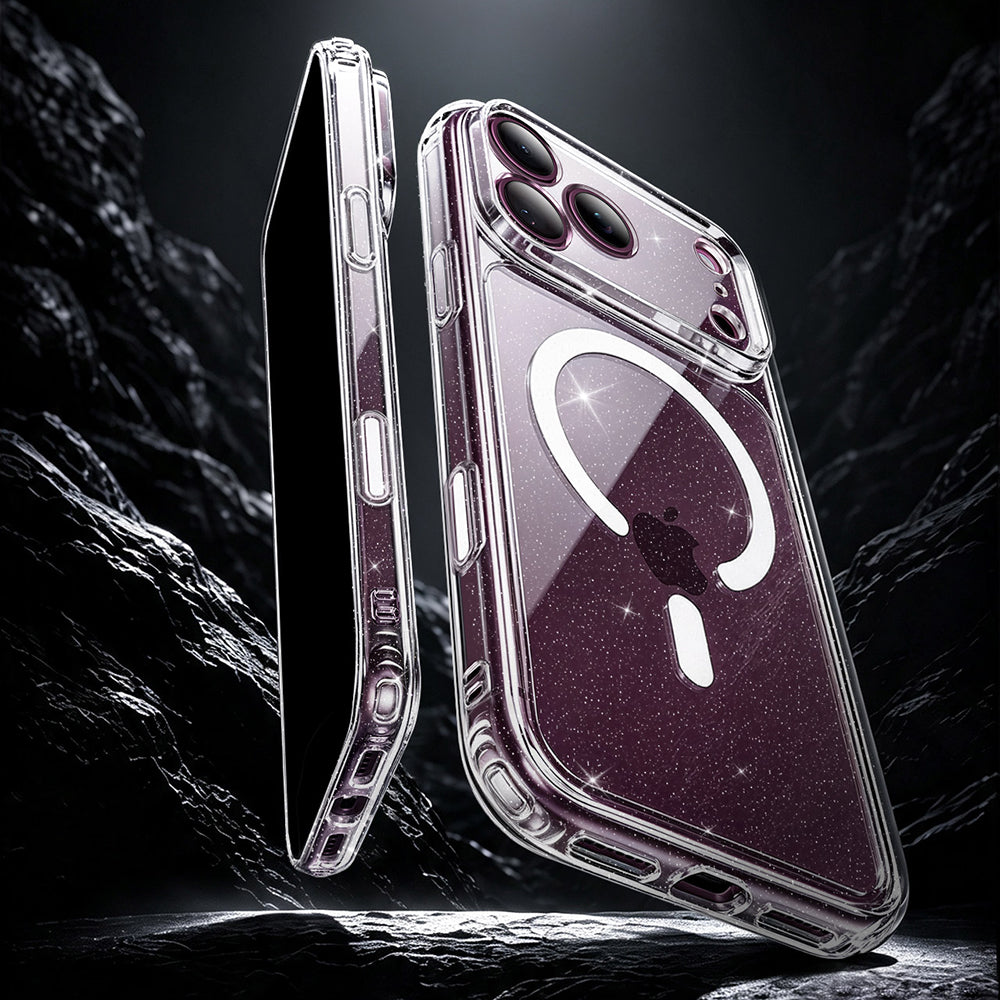 MagSafe-deksel for Apple iPhone 18 Pro Max / 17 Pro Max, ESR, Classic Hybrid Shimmer, Transparent