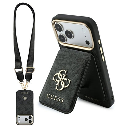 MagSafe-deksel til Apple iPhone 18 Pro Max / 17 Pro Max, Guess, 4G Cardslot & Big Strap, svart