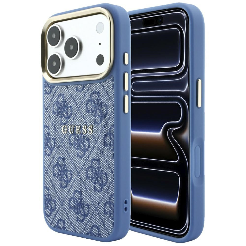 MagSafe-deksel for Apple iPhone 18 Pro Max / 17 Pro Max, Guess, 4G Embossed Classic, Blå