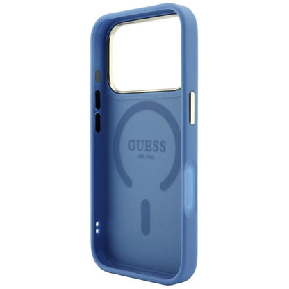 MagSafe-deksel for Apple iPhone 18 Pro Max / 17 Pro Max, Guess, 4G Embossed Classic, Blå