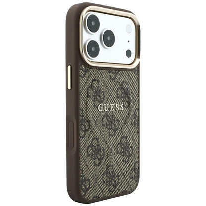 MagSafe-deksel for Apple iPhone 18 Pro Max / 17 Pro Max, Guess, 4G preget klassisk, brun