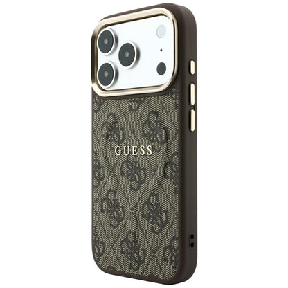 MagSafe-deksel for Apple iPhone 18 Pro Max / 17 Pro Max, Guess, 4G preget klassisk, brun