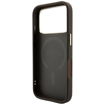MagSafe-deksel for Apple iPhone 18 Pro Max / 17 Pro Max, Guess, 4G preget klassisk, brun