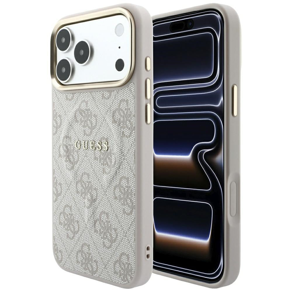 MagSafe-deksel for Apple iPhone 18 Pro Max / 17 Pro Max, Guess, 4G Embossed Classic, Rosa