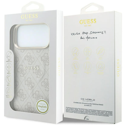 MagSafe-deksel for Apple iPhone 18 Pro Max / 17 Pro Max, Guess, 4G Embossed Classic, Rosa