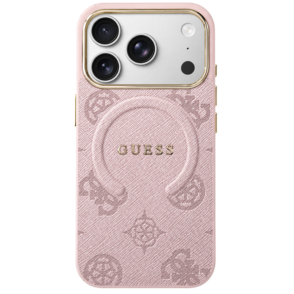 MagSafe-deksel for Apple iPhone 18 Pro Max / 17 Pro Max, Guess, 4G preget ring klassisk logo, rosa