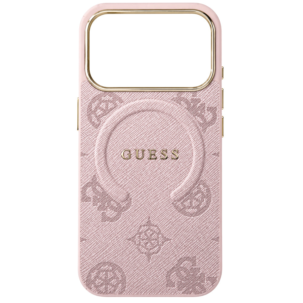 MagSafe-deksel for Apple iPhone 18 Pro Max / 17 Pro Max, Guess, 4G preget ring klassisk logo, rosa