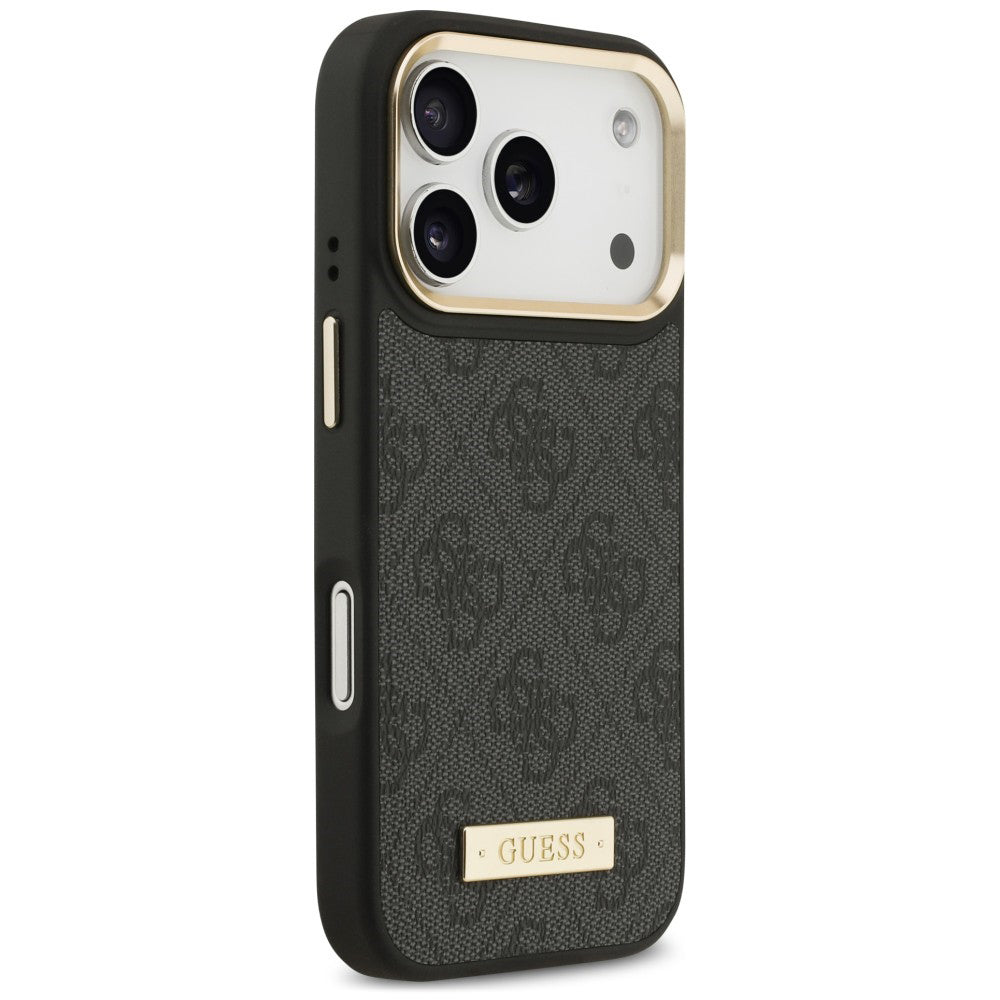 MagSafe-deksel til Apple iPhone 18 Pro Max / 17 Pro Max, Guess, 4G Logo Plate, svart
