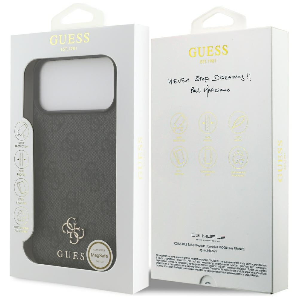 MagSafe-deksel for Apple iPhone 18 Pro Max / 17 Pro Max, Guess, 4G Small and Classic, Svart