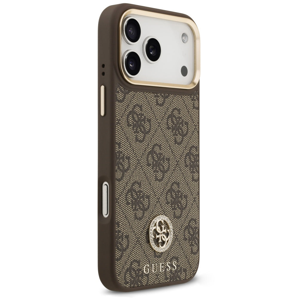 MagSafe-deksel til Apple iPhone 18 Pro Max / 17 Pro Max, Guess, 4G Strass-logo, brun