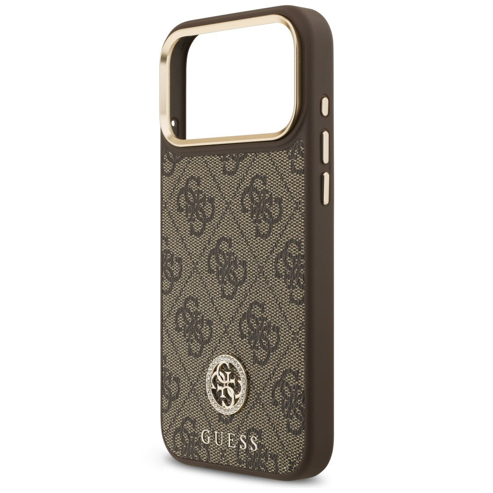 MagSafe-deksel til Apple iPhone 18 Pro Max / 17 Pro Max, Guess, 4G Strass-logo, brun