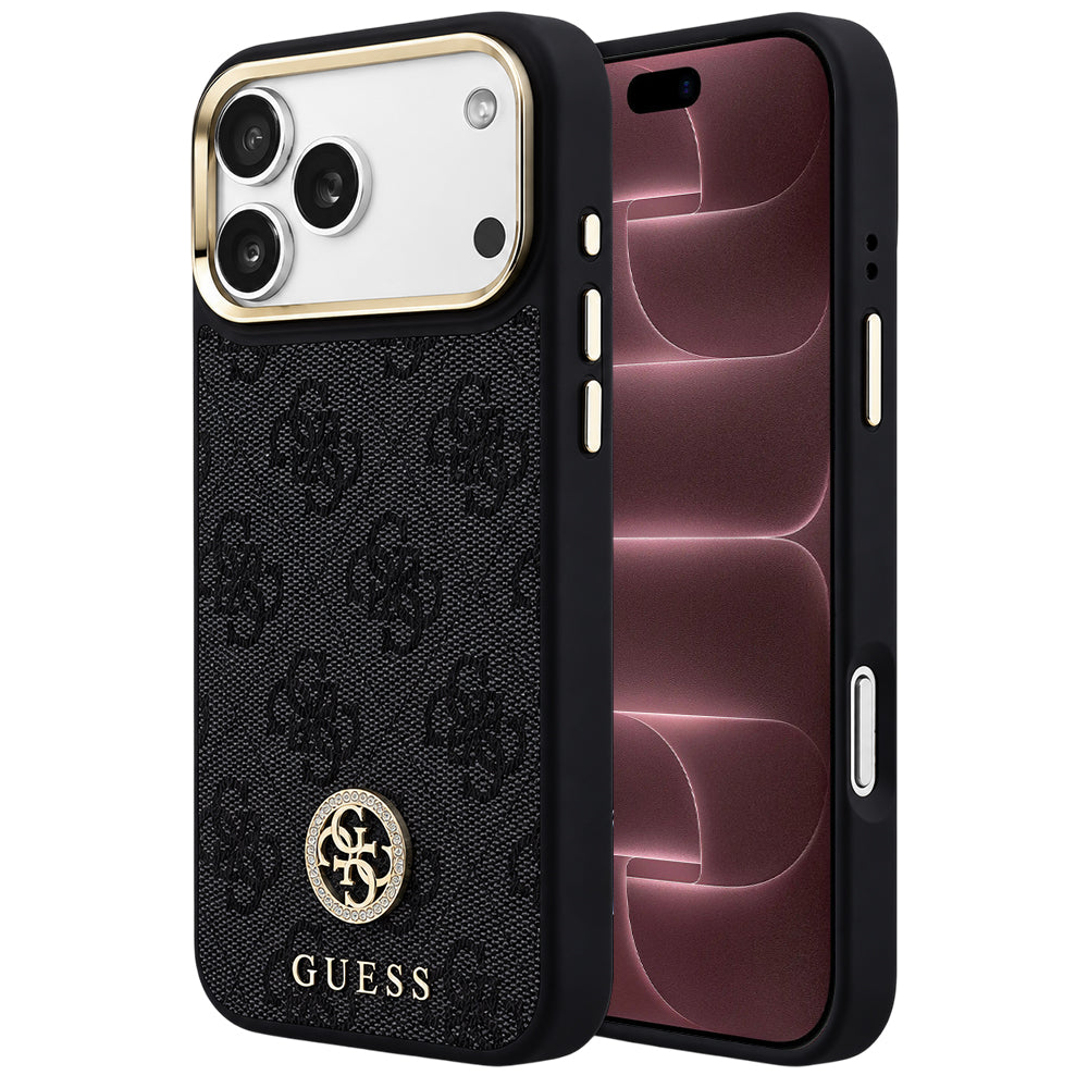 MagSafe-deksel til Apple iPhone 18 Pro Max / 17 Pro Max, Guess, 4G Strass-logo, svart