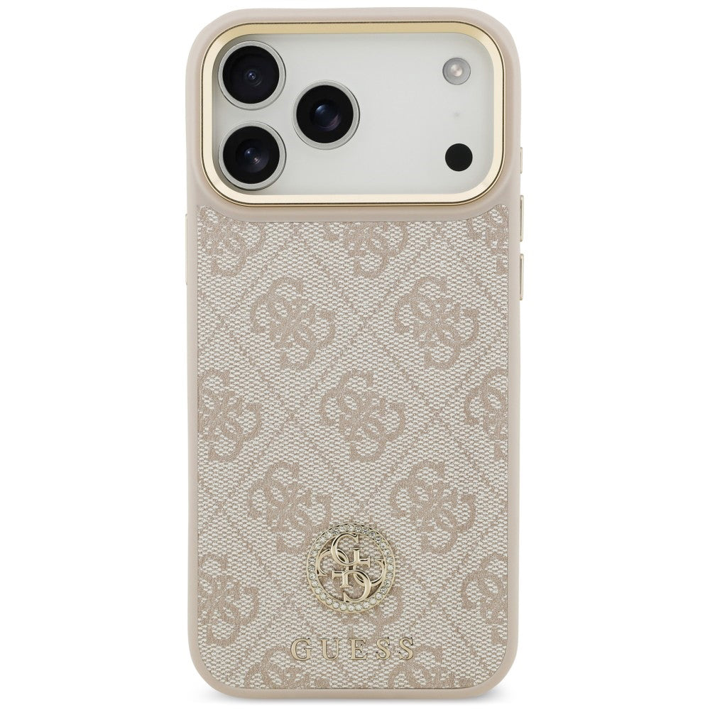 MagSafe-deksel til Apple iPhone 18 Pro Max / 17 Pro Max, Guess, 4G Strass-logo, rosa
