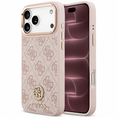 MagSafe-deksel til Apple iPhone 18 Pro Max / 17 Pro Max, Guess, 4G Strass-logo, rosa