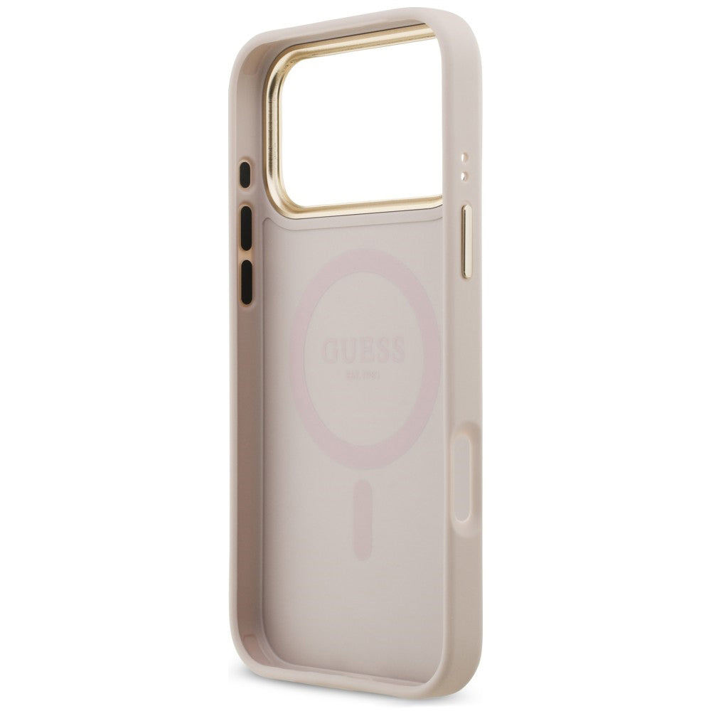 MagSafe-deksel til Apple iPhone 18 Pro Max / 17 Pro Max, Guess, 4G Strass-logo, rosa