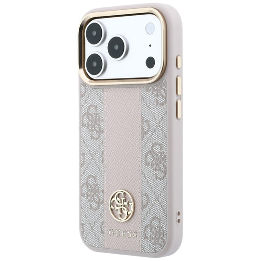 MagSafe-deksel for Apple iPhone 18 Pro Max / 17 Pro Max, Guess, 4G Stripe Round Classic Logo, Rosa