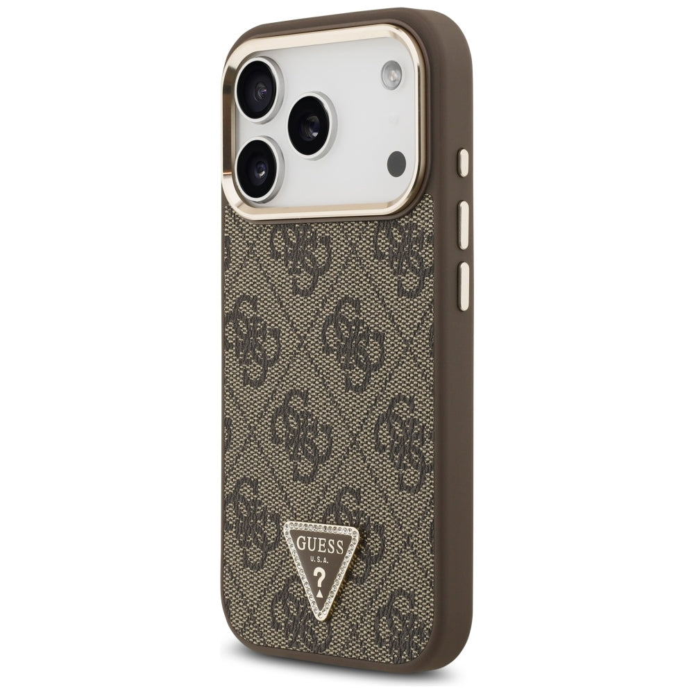 MagSafe-deksel for Apple iPhone 18 Pro Max / 17 Pro Max, Guess, 4G Triangle Logo, Brun