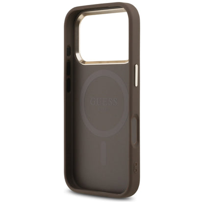 MagSafe-deksel for Apple iPhone 18 Pro Max / 17 Pro Max, Guess, 4G Triangle Logo, Brun