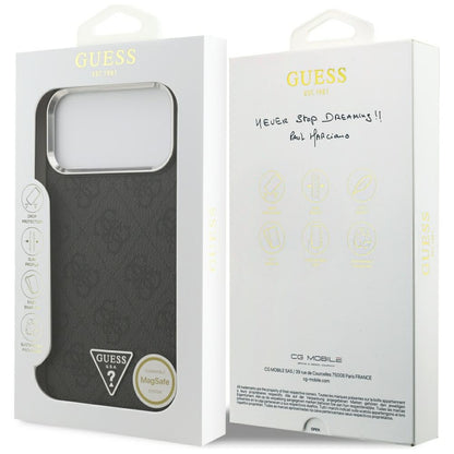 MagSafe-deksel for Apple iPhone 18 Pro Max / 17 Pro Max, Guess, 4G Triangle Logo, Svart