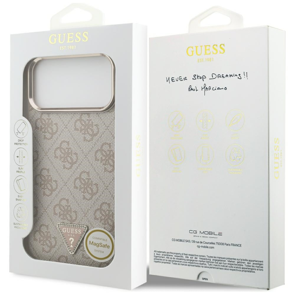 MagSafe-deksel for Apple iPhone 18 Pro Max / 17 Pro Max, Guess, 4G Triangle Logo, Rosa