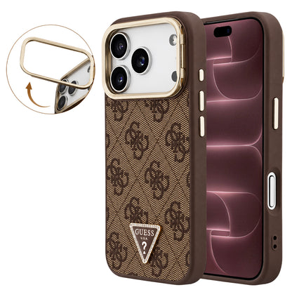 MagSafe-deksel til Apple iPhone 18 Pro Max / 17 Pro Max, Guess, 4G Triangle Logo & kamerastativ, brun