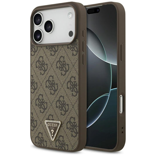 MagSafe-deksel for Apple iPhone 18 Pro Max / 17 Pro Max, Guess, 4G Triangle Strass, Brun