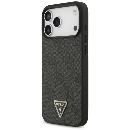 MagSafe-deksel for Apple iPhone 18 Pro Max / 17 Pro Max, Guess, 4G Triangle Strass, Svart