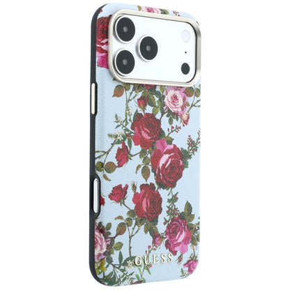 MagSafe-deksel til Apple iPhone 18 Pro Max / 17 Pro Max, Guess, Blossom Roses Print, blå