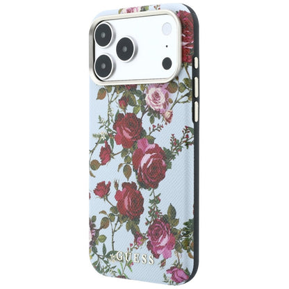 MagSafe-deksel til Apple iPhone 18 Pro Max / 17 Pro Max, Guess, Blossom Roses Print, blå