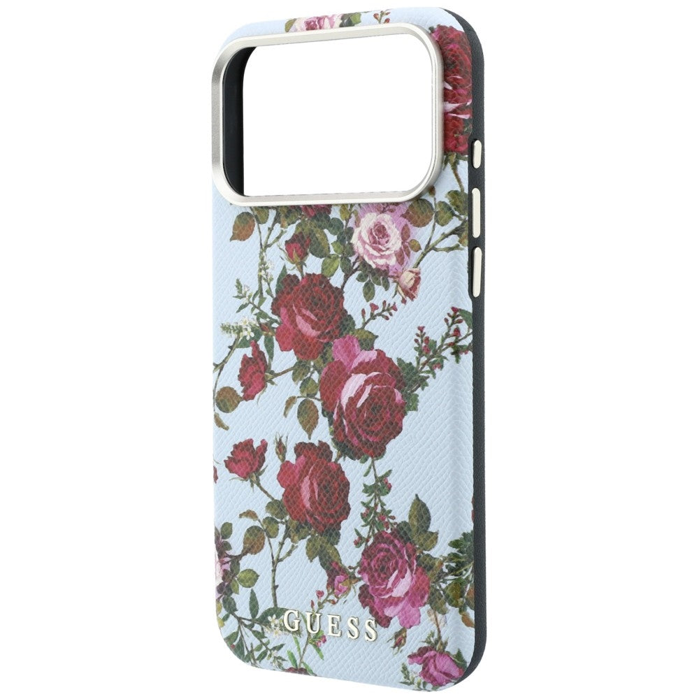 MagSafe-deksel til Apple iPhone 18 Pro Max / 17 Pro Max, Guess, Blossom Roses Print, blå
