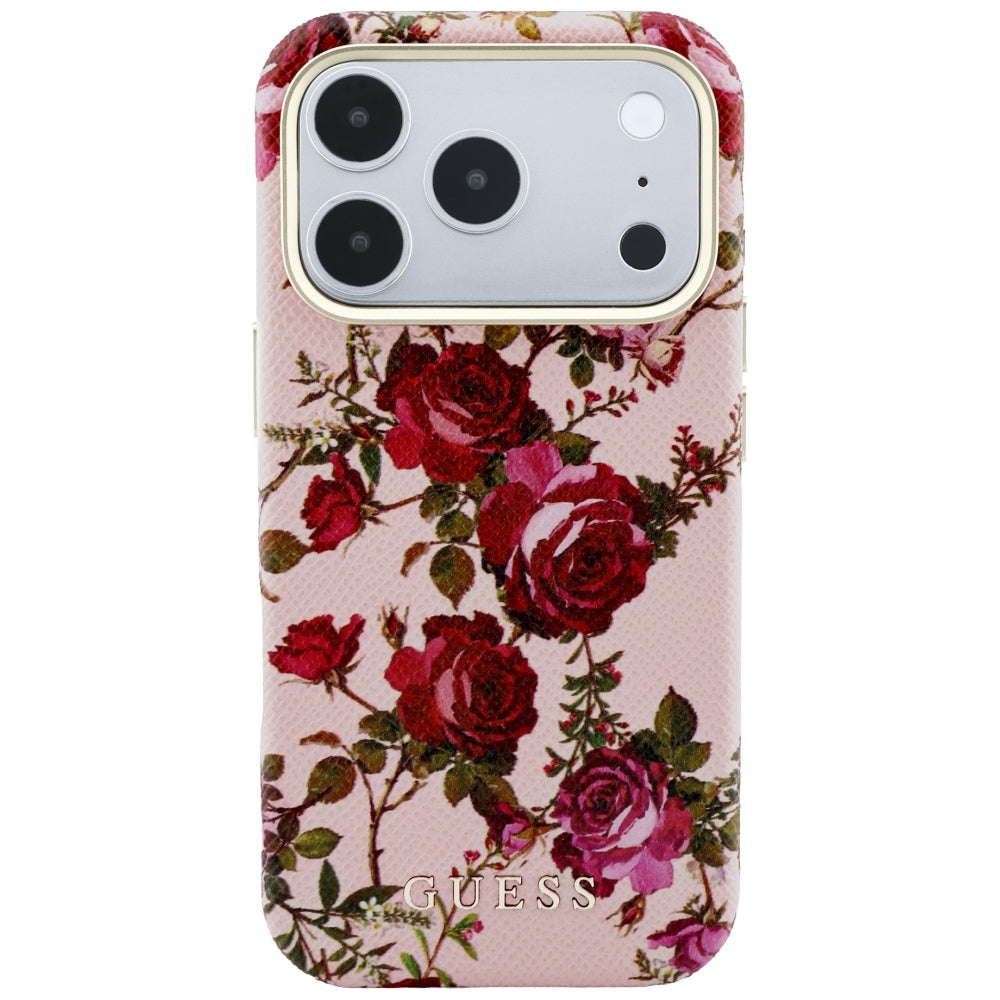 MagSafe-deksel til Apple iPhone 18 Pro Max / 17 Pro Max, Guess, Blossom Roses Print, rosa