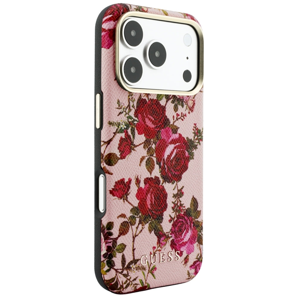 MagSafe-deksel til Apple iPhone 18 Pro Max / 17 Pro Max, Guess, Blossom Roses Print, rosa