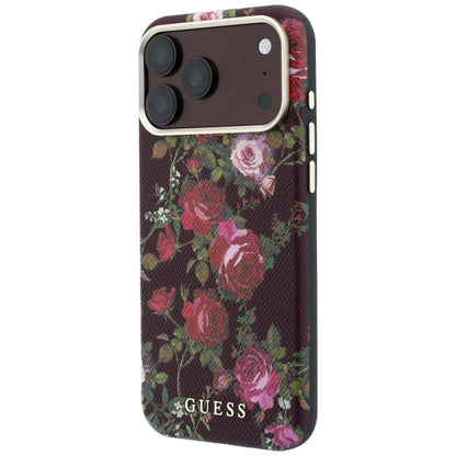 MagSafe-deksel til Apple iPhone 18 Pro Max / 17 Pro Max, Guess, Blossom Roses Print, burgunderrød
