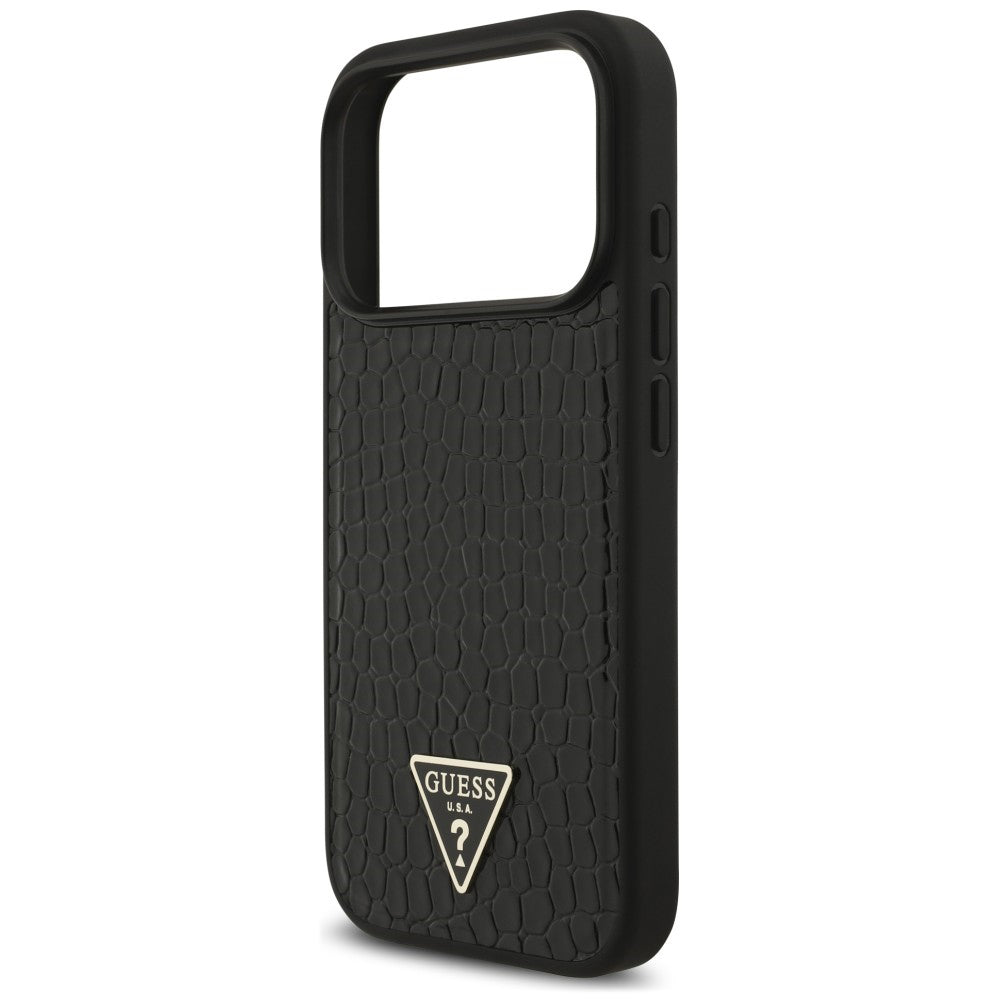 MagSafe-deksel til Apple iPhone 18 Pro Max / 17 Pro Max, Guess, Croco Triangle Logo, svart