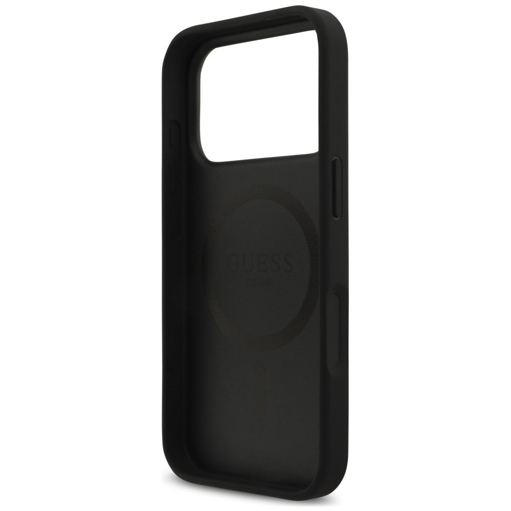 MagSafe-deksel til Apple iPhone 18 Pro Max / 17 Pro Max, Guess, Croco Triangle Logo, svart