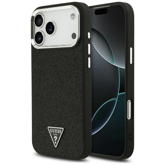 MagSafe-deksel for Apple iPhone 18 Pro Max / 17 Pro Max, Guess, Glitter Triangle Logo, Svart
