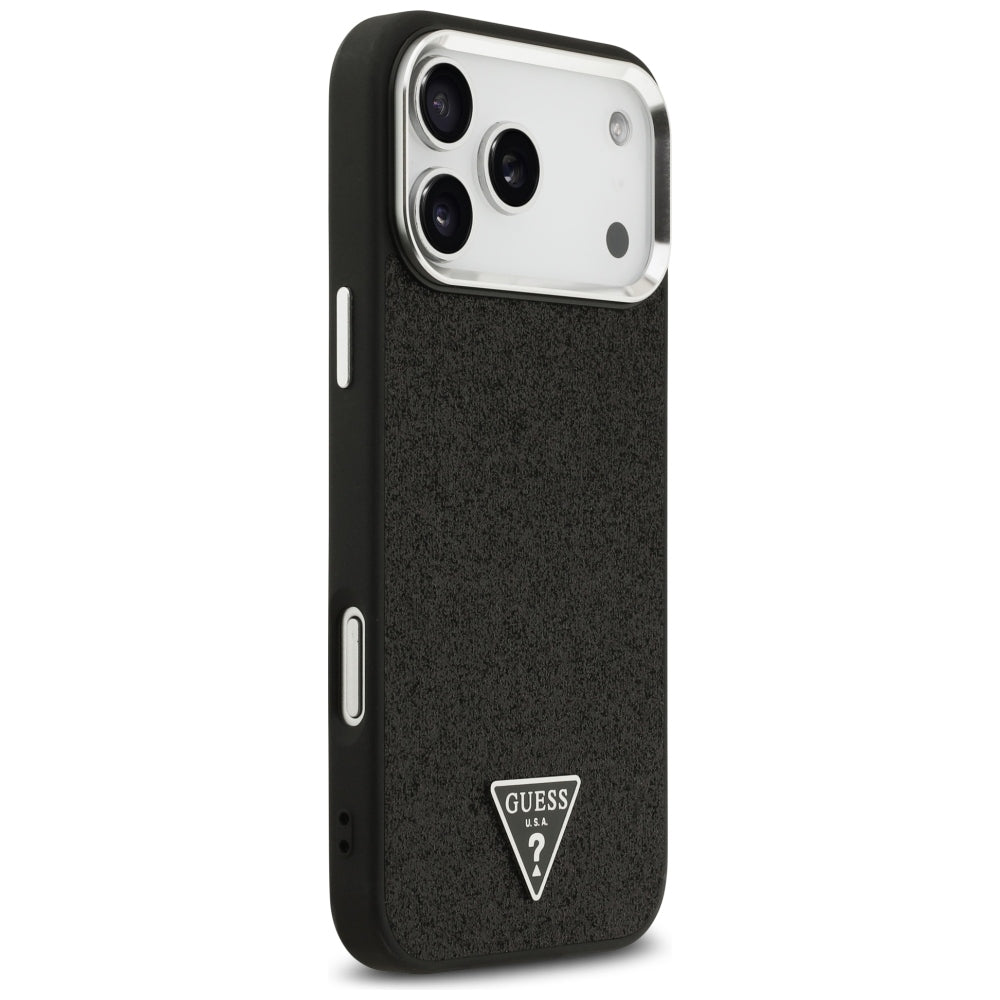 MagSafe-deksel for Apple iPhone 18 Pro Max / 17 Pro Max, Guess, Glitter Triangle Logo, Svart