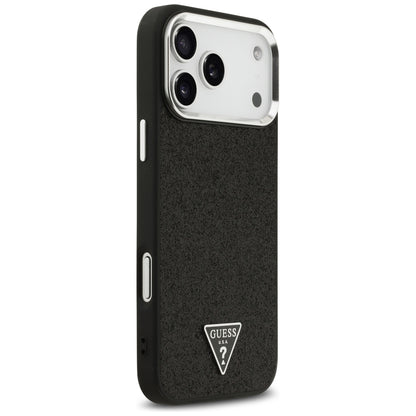 MagSafe-deksel for Apple iPhone 18 Pro Max / 17 Pro Max, Guess, Glitter Triangle Logo, Svart