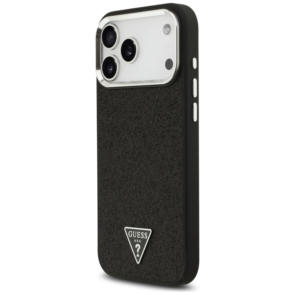 MagSafe-deksel for Apple iPhone 18 Pro Max / 17 Pro Max, Guess, Glitter Triangle Logo, Svart
