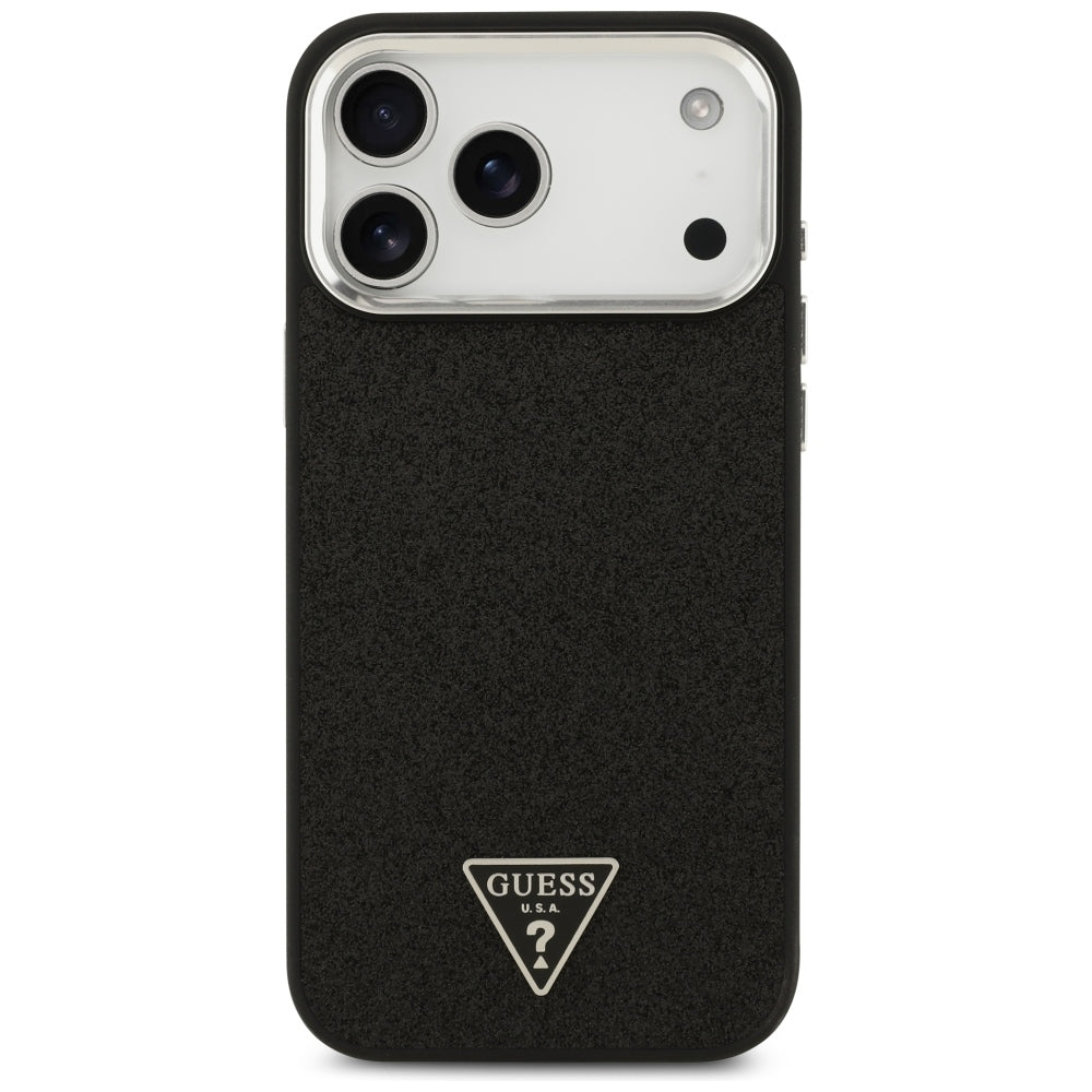 MagSafe-deksel for Apple iPhone 18 Pro Max / 17 Pro Max, Guess, Glitter Triangle Logo, Svart