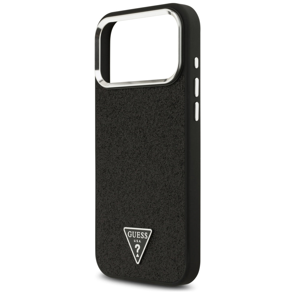 MagSafe-deksel for Apple iPhone 18 Pro Max / 17 Pro Max, Guess, Glitter Triangle Logo, Svart