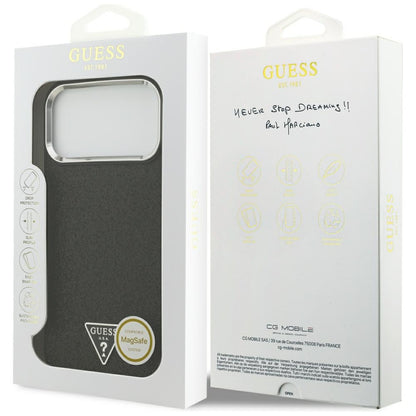 MagSafe-deksel for Apple iPhone 18 Pro Max / 17 Pro Max, Guess, Glitter Triangle Logo, Svart