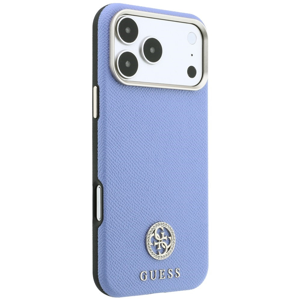 MagSafe-deksel for Apple iPhone 18 Pro Max / 17 Pro Max, Guess, Kornet Rund Strass-logo, Blå